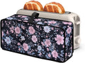ZDCUSTOM Pink Blue Floral Toaster Dust Cover with Hanging Loop 2 Slice Long Slot Toaster Kitchen Small Appliance Bread Maker Machine Cover