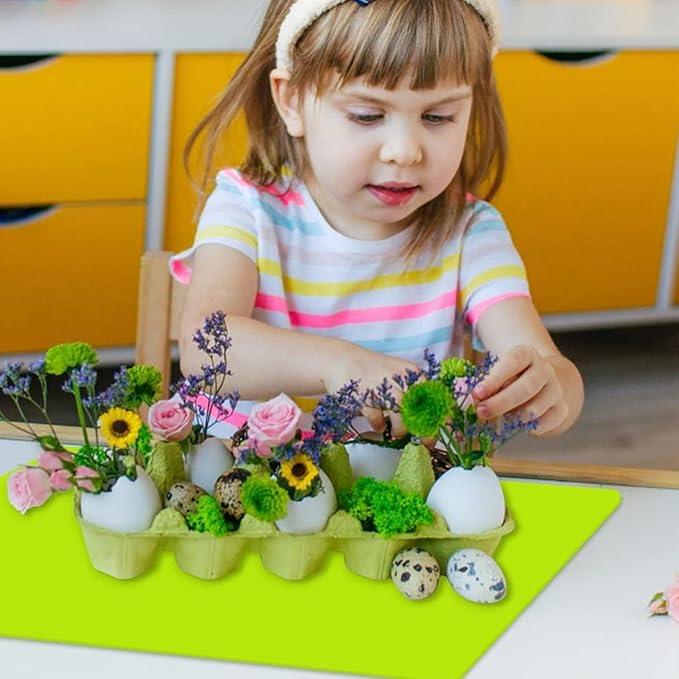 Extra Large Silicone Mat, Kitchen Counter Mat Placemats for Kids Silicone Mats for Countertop, Nonstick Silicone Table Mat for Baking Pastry Crafts Heat-Resistant Silicone Pad, 27.6'' x 15.7'', Green