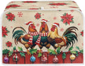 Christmas Rooster Print 2 Slice Toaster Cover Foldable Kitchen Small Appliance Cover Dust and Fingerprint Protection, Machine Washable Home Kitchen Decor Accessories