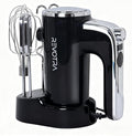 Electric Hand Mixer, Handheld Mixer with LCD Display and Storage Base | 5 Speeds & Turbo, One-Button Eject, 2 Beaters, 2 Dough Hooks, 1 Whisks, Kitchen Blender for Eggs, Cream, Dough, Baking