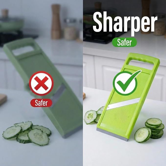 Handheld vegetable Slicer Potato Slicer, Suitable for Potatoes, Carrots, Zucchini, Cucumbers, Onions, Eggplants, Suitable for Making Potato Chips and Using Vegetable French (Green)