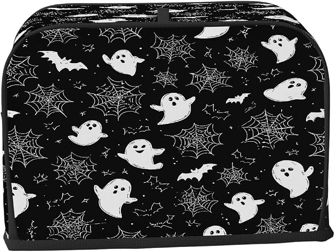 2 Slice Toaster Cover Cartoon Ghosts Spider Toaster Covers Two Slice Wide Slot Waterproof and Dustproof Covers for Wide Slot Toasters and Small Appliances Kitchen Decor Gifts