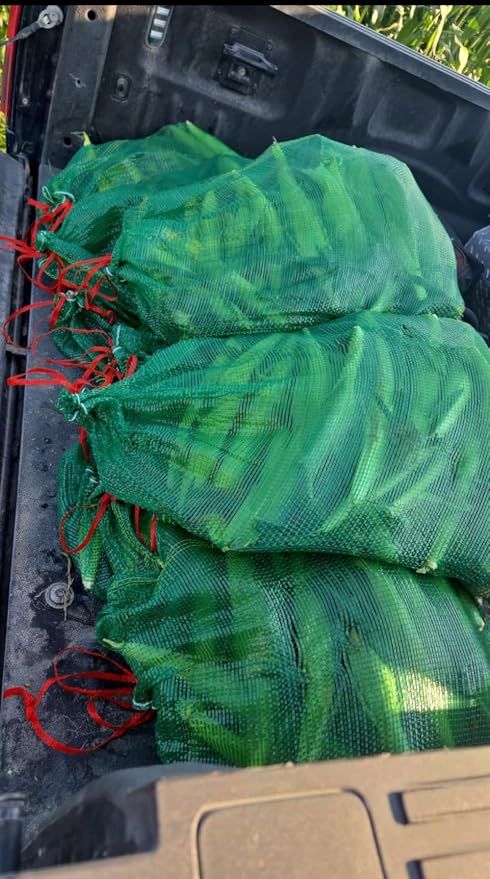 44 lbs Mesh Onions Fresh Bags 50pcs, 15.7"×23.6" Mesh Bags,Reusable Produce Bags with Drawstrings for Potatoes, Firewood, Vegetable, Citrus, Crawfish, and Onion Storage