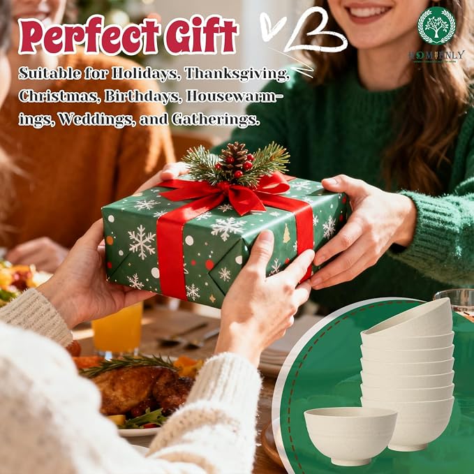 10 OZ Dessert Bowls Wheat Straw Small Bowls Reusable Kids Bowl Mini Bowl for Ice Cream, Side Dishes, Fruit, Snack, Portion Control Unbreakable Lightweight Bowl Set, Microwave Safe (Beige)