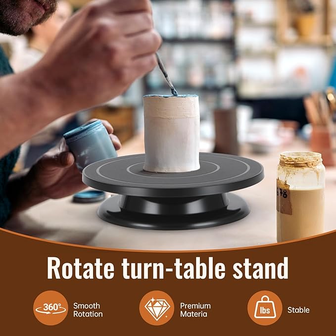 11 lnch Cake Turner，Pottery Wheel，Spinning Wheel | Smooth Rotation Metal Ball Bearing Turntable, Ideal for Cake Decorating, Art Painting & Pottery Making,Perfect Holiday Gift