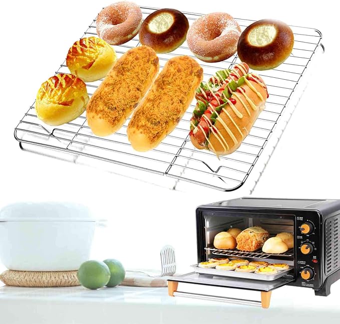 TeamFar Cooling Rack, 15"/11" Stainless Steel Wire Baking Rack, 2PCS | for Cooking Roasting Grilling, Fit for Oven Pan, Oven & Dishwasher Safe, Non-toxic & Heavy-Duty