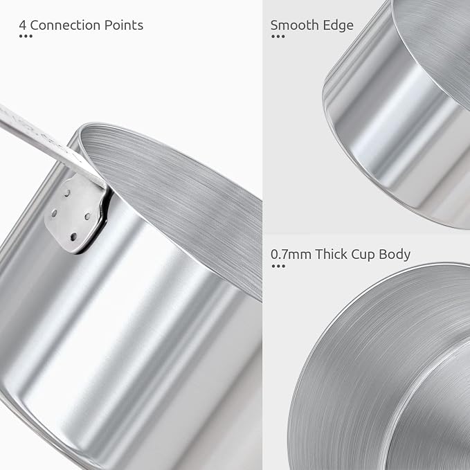Measuring Cups : U-Taste 18/8 Stainless Steel Measuring Cups and Spoons Set of 10 Piece, Upgraded Thickness Handle (Multicolors) | Upgraded Thickened Handle, Reinforced Welded Joints, Nested Stackable Design, Metal Measure Set for Kitchen Baking Cooking