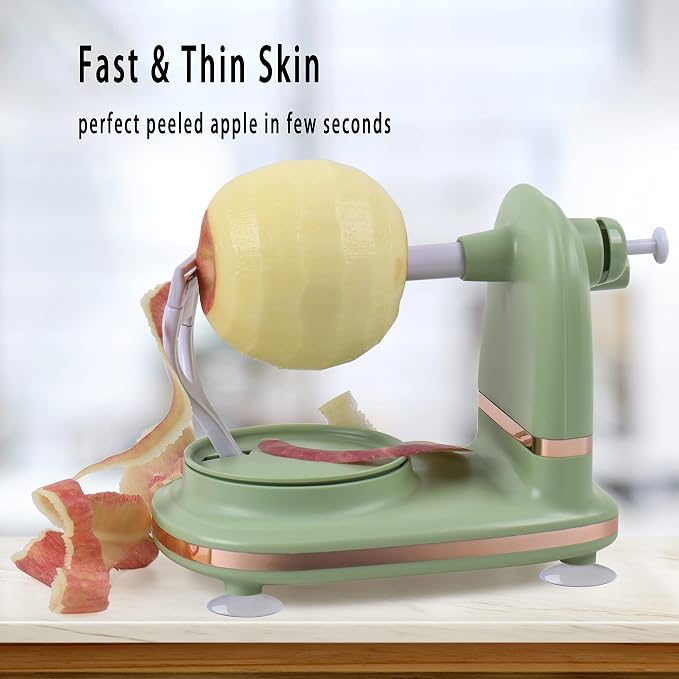 VEELAM Apple Peeler with 2 Blades Replacements, Apple Peeler Slicer & Corer for Home Kitchen Quick Applesauce Pie Making
