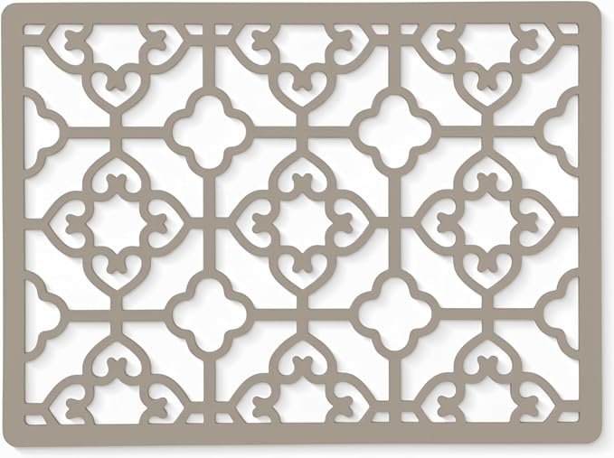 GASARÉ, Extra Large, Thick, Silicone Trivet for Hot Dishes, Pots, and Pans, Heat Resistant Mat for Countertop, Hot Pad for Kitchen, Easy to Clean, 16 x 12 x 3/8 Inches, (Taupe, Spaniard)