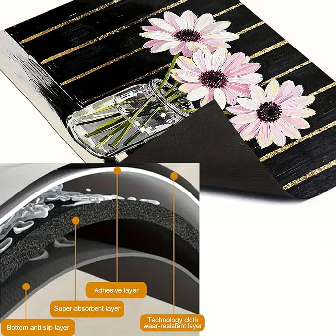 HOMETITUTE Spring Stove Top Cover 28x20 Floral Daisy Art Heat Resistant Protector