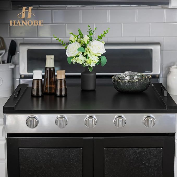 Hanobe Black Gas Electric Noodle Board Stove Cover 30" | Large Cover Top Stovetop for Home Kitchen Oven RV