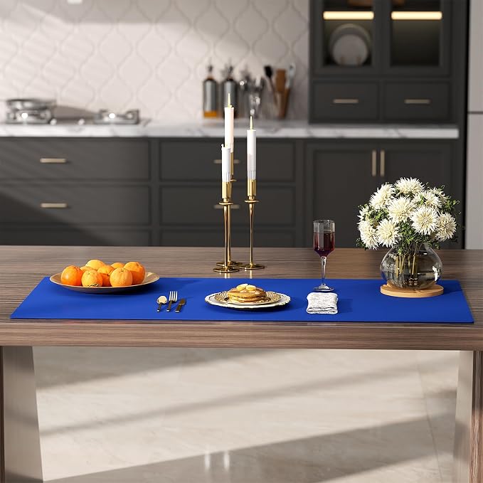 Silicone Protector Mat 47x24 Inch,Blue | 1.3mm silicone mat, heat resistant, non-slip & waterproof. Ideal for baking, painting, resin, welding and table protection.