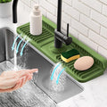 17.7'' Faucet Mat for Kitchen Sink Splash Guard[7° Slope Fast Self-draining][Snap Lock Fit] Folding Kitchen Sink Faucet Mat Splash Guard Kitchen Sink Area Water Splash Guard Behind Faucet Draining Mat