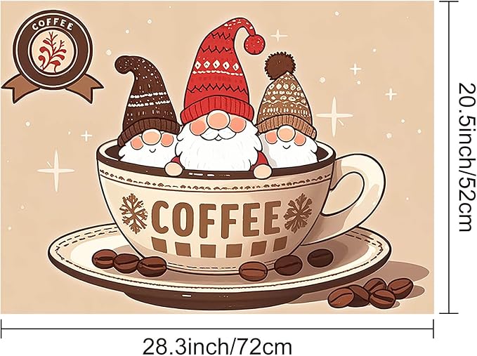 HOMETITUTE Coffee Cup Gnome Stove Cover 28x20 Diatomite Mat