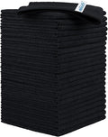 HOMEXCEL 24PK Microfiber Cleaning Cloth, Cleaning Rag for Home, 11.5x11.5in | Reusable, Lint Free, Scratch-Free and Highly Absorbent Towels for Kitchen, Window and Glass, Cars, Black
