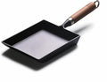Japanese Cast Iron Tamagoyaki Pan - Pre-Seasoned, Liquid Nitrogen Treated, Non-Rust, Ready to Use, Detachable Wood Handle, Oven Safe, for Omelets, Steak & Camping, Chemical-Free Non-Stick,9x7 Inch