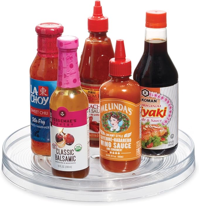 iDesign Plastic Lazy Susan Turntable Organizer, Clear | Kitchen Storage, Pantry Organizer