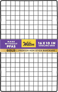 Wilton Gold Non-Stick Cooling Grid, Made Without PFAS, 16 x 10 in. | Non-Stick Steel with Scratch-Resistant Coating, Resists Warping & Extended Handles, Dishwasher Safe, Perfect for Cooling