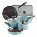 Farberware Cookstart Aluminum DiamondMax Nonstick Cookware Set, Kitchen Essentials, 15-Piece, Aqua