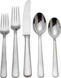 Reed & Barton Silver Echo 5Pc Flatware Place Setting, 5 Piece | silver, dishwasher safe | includes knives, forks, and spoons | heavy duty, cutlery set for kitchen and dining, utensil set