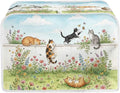 Cat Flower Print Bread Machine Cover 2 Slice Wide Slot Toaster Oven Dust Covers Anti Fingerprint Protective Cover for Kitchen