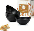 10oz Small Bowls, Unbreakable Wheat Straw Bowls Set of 6, Mini Bowl for Breakfast, Snack, Dessert, Salsa, Microwave Safe Plastic Bowls for Party, Camping, Picnic - Black