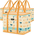 BALEINE 3PK Reusable Grocery Bags, Heavy Duty Shopping Tote Bag | 12'' Long Handles, Reinforced Bottom Keeps Upright, Fold Flat Storage, Water-Resistant Shopping Bag, Multiple Color Options