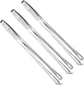 Geiserailie 3 Pcs 11 Inches Korean BBQ Tongs Stainless Steel Kitchen Tweezers Grill for Cooking Hot Pot Food Yakiniku Clamp Tool for Salad, Fish, Steak, Barbecue, Buffet, Meat