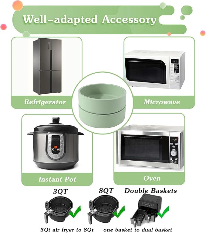 3Pcs ZHYEEDAA Air Fryer Egg Mold,Silicone Egg Molds, Individual Egg Bite Maker Reusable Egg Molds, Microwave Egg Cooker, BPA Free, Dishwasher Safe (Round3)