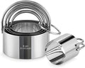 Biscuit Cutter Set with Handle, 5pcs Cookie Cutters | Pastry, Cakes, Donut Baking Tool, Stainless Steel, Dishwasher Safe, In/cm Markings, Ergonomic Arched Grip