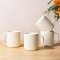 theterra Ceramic Coffee Mugs Set of 4, 14.2 oz Coffee Cups with Handle | Handmade, Suitable for Latte, Tea, Milk, Beer & Hot Cocoa, Beige