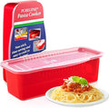 Microwave Pasta Cooker with Strainer Lid & Built-in Measuring Card | Quickly Cook 1-4 Servings-No Mess, Sticking or Waiting for Boil, Pasta Cooker in Microwave for Dorm, RV,Kitchen & Quick Meals