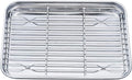 TeamFar Toaster Oven Pan with Cooling Rack, 10.4"x 8"x1" Toaster Oven Tray | Stainless Steel Toaster Oven Pan with Baking Wire Rack for Cooking, Healthy & Non Toxic, Mirror Finish & Dishwasher Safe