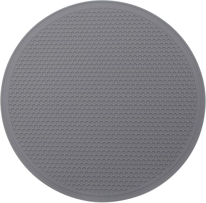 Tongjude Silicone Microwave Mat - 11.7" x 11.7" - Non-Slip Silicone Trivet, Hot Pot Holder, Jar Opener, Dishwasher Safe