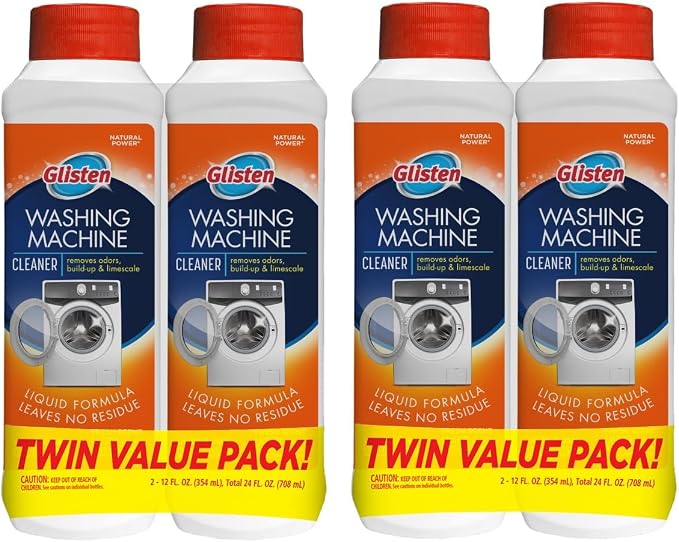 Glisten Washer Magic Washing Machine Cleaner and Deodorizer, 4 Bottles