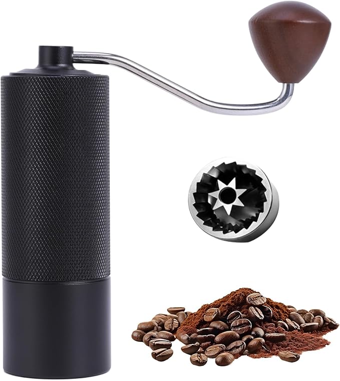 Portable Manual Coffee Grinder 25g Capacity Hand Crank Coffee Grinder Mill | CNC Stainless Steel Conical Burr,Internal Adjustment,for Espresso Pour Over French Press Moka for Office Home Travel Camping