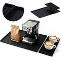 Silicone Coffee Mat 24 x 16 in with Tray, Classic Black | Coffee bar mat for countertop use, coffee station mat or coffee machine mat with removable tray and 0.47 in raised rim.