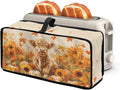 ZDCUSTOM Toaster Cover 2 Slice Fall Dustproof Toaster Cover Fits Most Long Toasters, Small Kitchen Appliance, Bread Maker Protector, Sunflower Leaf Cow