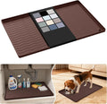URMONA Waterproof Silicone Under Sink Mat 22'' x 14'' Shelf Liner for Kitchen and Bathroom, Cabinet and Counter Protector, Storage and Organizers, Litter Mat, Pet Cat Puppy Essentials(Brown )