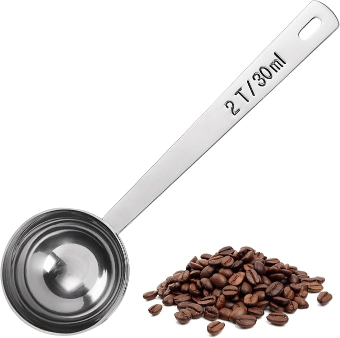 U-Taste Coffee Scoop 2 Tablespoon, 4.3in Long Handle Tbsp Measuring Spoon | 18/8 Stainless Steel Tablespoon Scoop, Long Metal Coffee Spoon Scooper, Coffee Meansure Scoop for Ground Coffee Bean Espresso