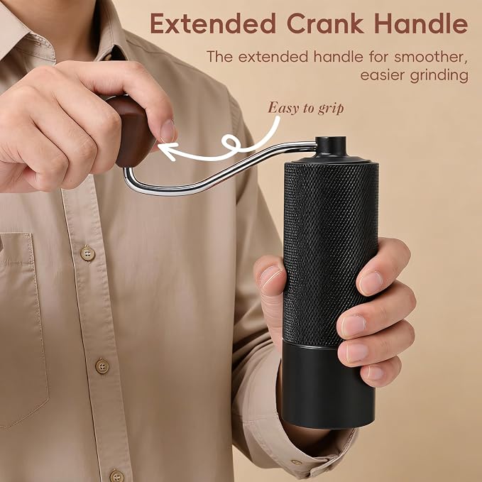 Portable Manual Coffee Grinder 25g Capacity Hand Crank Coffee Grinder Mill | CNC Stainless Steel Conical Burr,Internal Adjustment,for Espresso Pour Over French Press Moka for Office Home Travel Camping