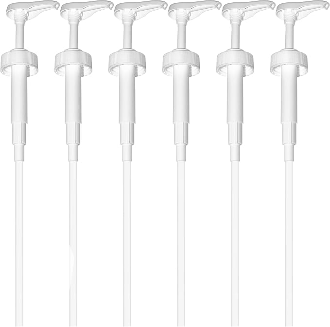 Gallon Pump Dispenser - for Plastic or Glass Bottles – Heavy-Duty Leak Proof for Commercial and Household Use – Non-BPA Plastic (Pack of 6)