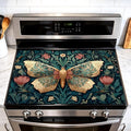 Vintage Butterfly Stove Top Cover for Electric Stove, 28x20 in | Heat-resistant non-slip mat holds hot cookware; glass cooktop protector, dish drying; boho floral botanical kitchen decor