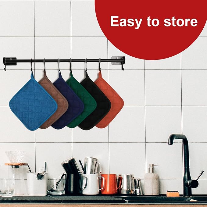 Joyhalo 6 Pack Pot Holders for Kitchen Clearance | Cotton Oven Holder with Great Heat Resistance, Potholders Sets for Kitchen, Countertops, Hot Pots and Pans,Yellow