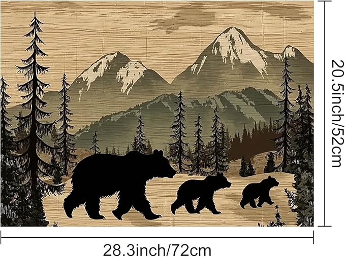HOMETITUTE Mountain Bear Stove Cover 28x20 Heat Resistant Diatomite Mat