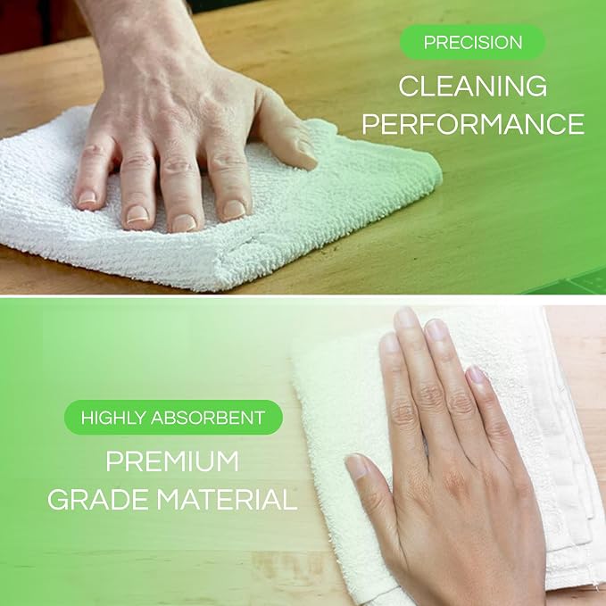 Towels N More 24-Pk 16x19 30 Oz. Absorbent Cotton Kitchen Bar Mop Towels | Reusable Kitchen Cleaning Towels for Chef, Cook, Home, Restaurant & Bar. Highly Absorbent, Multi-Purpose Cotton Towels