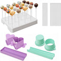 Cake Pop Making Kit with 2 Cake Pop Molds and Stand | Includes tray, sticks, and ABS cutter & pusher. Perfect for making cake pops for parties, weddings, and homemade desserts.