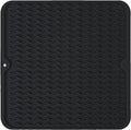 Silicone Dish Drying Mat, Non-Slip Easy Clean Sink Mat Large Heat-resistant Dish Drainer Mat for Kitchen Counter, Sink, Refrigerator or Drawer liner (12" x 12", BLACK)