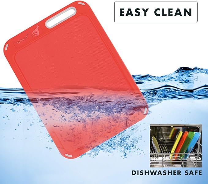 Color Coded Cutting Boards Set of 4 with Holder, BPA-Free | Preventing Cross-Contamination of Different Food Types, Dishwasher Safe