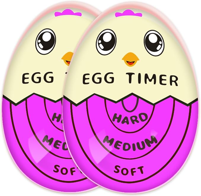 Lasubst Egg Timer for Boiling Eggs that Changes Color When Done, 2 Purple
